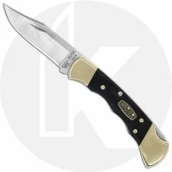 Buck Knives Buck Ranger 50th Anniversary Edition - 0112BRS3FG - Custom Tang Stamp - Finger Grooved Ebony Handle With Anniversary Shield