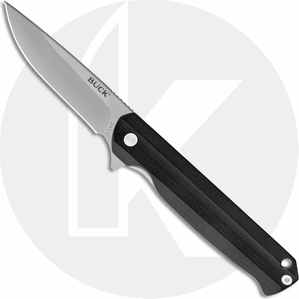 Buck Knives Buck Langford Knife 0251BKS - Value Priced EDC - Satin Drop Point - Black G10 - Liner Lock - Flipper Folder