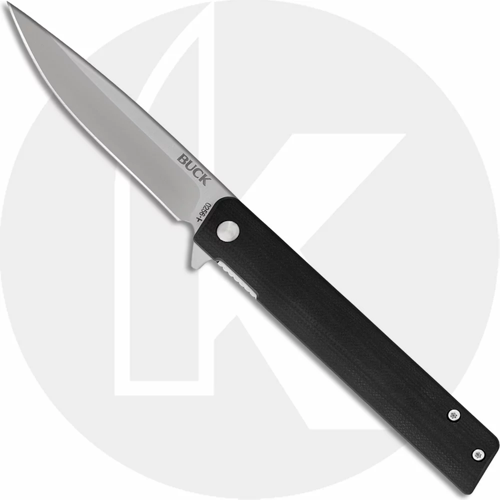 Buck Knives Buck Decatur Knife 0256BKS - Value Priced EDC - Satin Drop Point - Black G10 - Liner Lock - Flipper Folder
