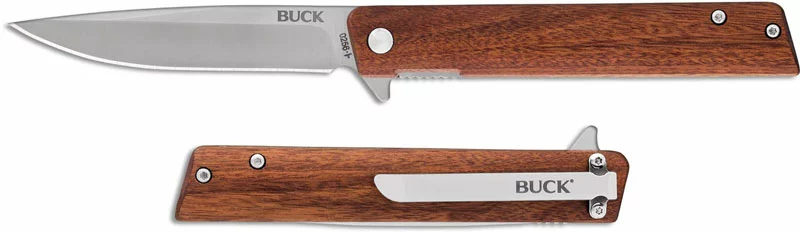 Buck Knives Buck Decatur Knife 0256BRS - Value Priced EDC - Satin Drop Point - Wood Handle - Liner Lock - Flipper Folder - Image 2