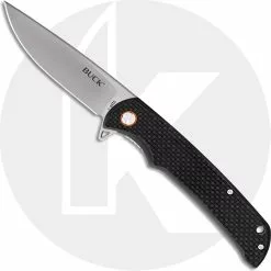 Buck Knives Buck Haxby Knife 0259CFS - Value Priced EDC - Satin Drop Point - Black Carbon Fiber - Liner Lock - Flipper Folder