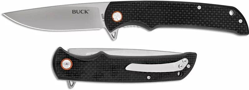 Buck Knives Buck Haxby Knife 0259CFS - Value Priced EDC - Satin Drop Point - Black Carbon Fiber - Liner Lock - Flipper Folder - Image 2