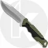 Buck Knives Buck Small Pursuit Fixed Blade 0658GRS - Drop Point - Black GFN And Green Versaflex Handle - Made In USA