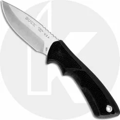 Buck Knives Buck Small BuckLite Max II Knife 0684BKS - Drop Point Fixed Blade - Black Rubber Handle - Made In USA