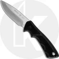 Buck Knives Buck Large BuckLite Max II Knife 0685BKS - Drop Point Fixed Blade - Black Rubber Handle - Made In USA