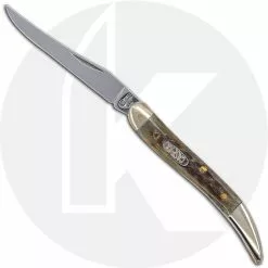 Case Knives Case Small Texas Toothpick Knife 00806 - Pocket Worn Green Bone - 610096SS- Discontinued - BNIB