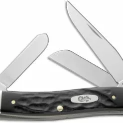 Case Knives: Case Rough Black Medium Stockman Knife, CA-18222