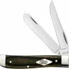 Case Knives Case Mini Trapper Knife 23472 - Green And Black Micarta - 10207SS