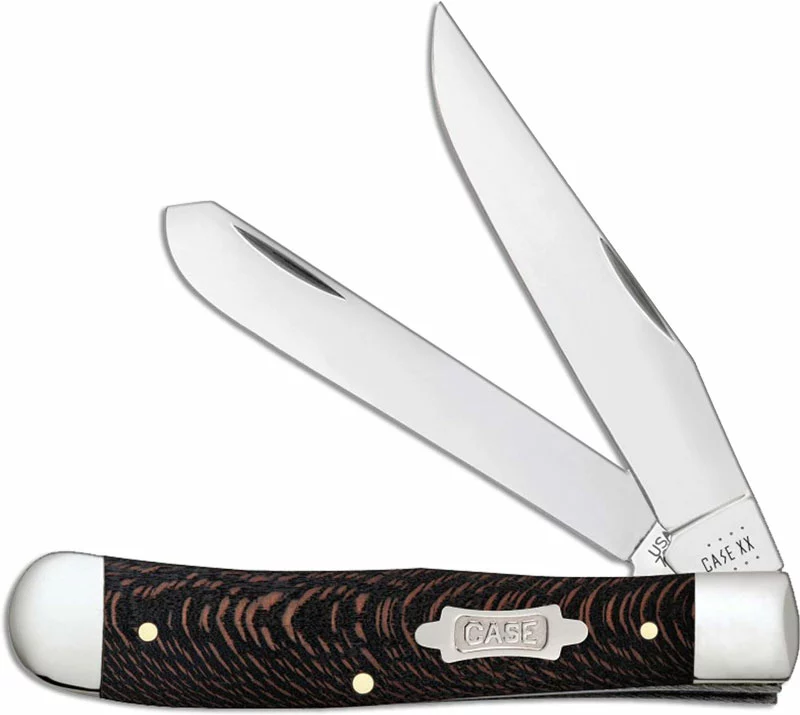 Case Knives Case Trapper Knife 25570 Black Sycamore Wood 7254SS