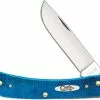 Case Knives Case Sod Buster Jr Knife 25590 Caribbean Blue Bone 6137SS
