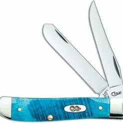 Case Knives Case Mini Trapper Knife 25593 Caribbean Blue Bone 6207SS