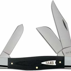 Case Knives Case Large Stockman Knife 27732 Black Micarta 10375SS