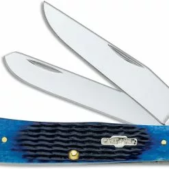 Case Knives: Case Trapper Knife, Navy Blue Bone Handle, CA-2800