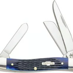 Case Knives: Case Medium Stockman Knife, Navy Blue Bone Handle, CA-2801