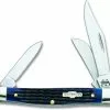 Case Knives: Case Medium Stockman Knife, Navy Blue Bone Handle, CA-2806