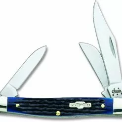 Case Knives: Case Medium Stockman Knife, Navy Blue Bone Handle, CA-2806