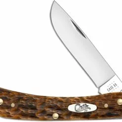 Case Knives Case Sod Buster Jr Knife 30092 Amber Bone CV 6137CV