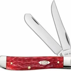 Case Knives Case Mini Trapper Knife 31952 Dark Red Bone CV 6207CV
