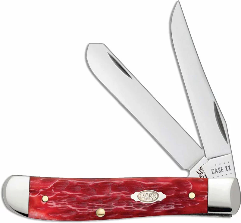 Case Knives Case Mini Trapper Knife 31952 Dark Red Bone CV 6207CV