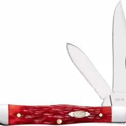 Case Knives Case Small Swell Center Jack Knife 31959 - Dark Red Bone CS - 6225 1 / 2CS