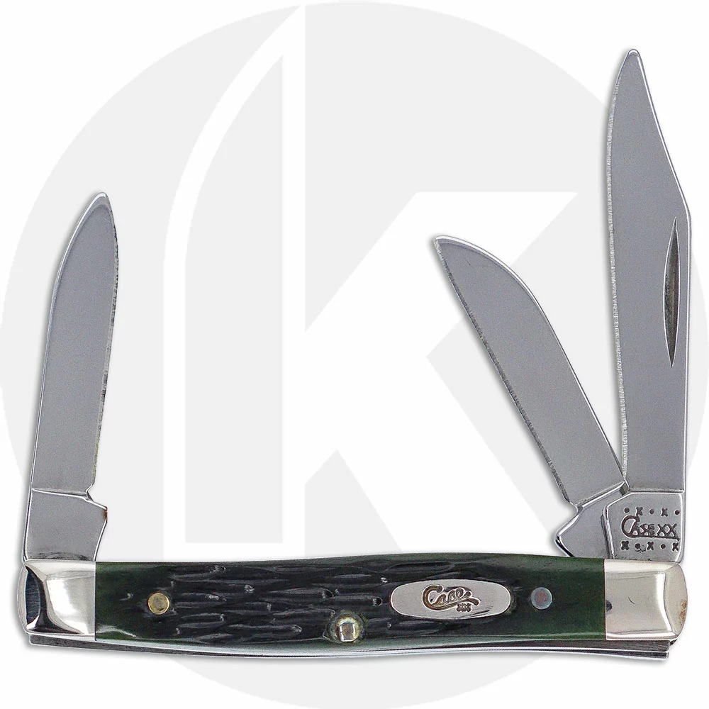 Case Knives Case Small Stockman Knife 03507 - Hunter Green Bone - 6333SS - Discontinued - BNIB