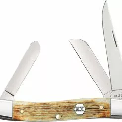 Case Knives Case Medium Stockman Knife 36721 Burnt Cream Bone 6318SS