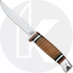 Case Knives: Case Hunting Knife, 3 1/8" Finn With Leather Handle, CA-379