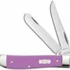 Case Knives Case Mini Trapper Knife 39163 Lilac Ichthus 4207SS
