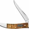 Case Knives Case Small Texas Toothpick Knife 47125 - Yellow Curly Oak - 710096SS