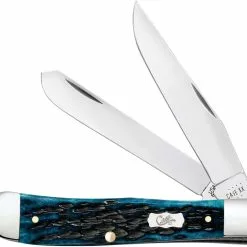 Case Knives Case Trapper Knife 51850 - Pocket Worn Mediterranean Blue Bone - 6254SS