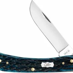 Case Knives Case Sod Buster Jr Knife 51854 - Pocket Worn Mediterranean Blue Bone - 6137SS