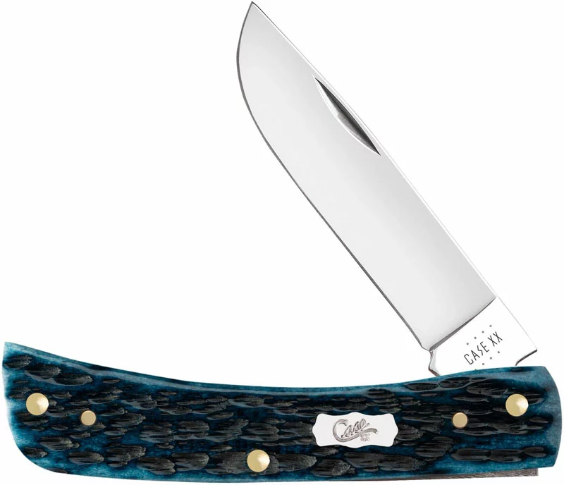 Case Knives Case Sod Buster Jr Knife 51854 - Pocket Worn Mediterranean Blue Bone - 6137SS
