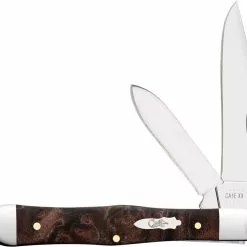 Case Knives Case Small Swell Center Jack Knife 64061 - Brown Maple Burl Wood - 7225 1 / 2SS