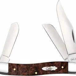 Case Knives Case Stockman Knife 64065 - Brown Maple Burl Wood - 7347SS