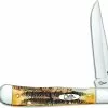 Case Knives Case Kickstart TrapperLock Knife 65315 BoneStag Assisted Open 6.5154ACSS