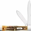 Case Knives Case Small Swell Center Jack Knife 65326 - BoneStag - 6.5225 1 / 2SS