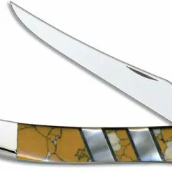 Case Knives Case Small Texas Toothpick Knife 06622 - Exotic Snow Leopard - EX10096SS - Discontinued - BNIB