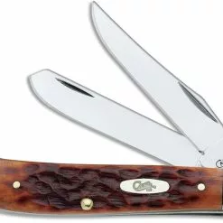 Case Knives: Case Chestnut Bone CV Mini Trapper, CA-7012