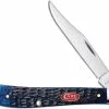 Case Knives Case Slimline Trapper Knife 07323 Navy Blue Bone 61048SS