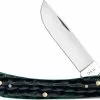 Case Knives Case Sod Buster Jr Knife 75832 - Hunter Green Bone - 6137SS