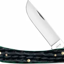 Case Knives Case Sod Buster Jr Knife 75832 - Hunter Green Bone - 6137SS
