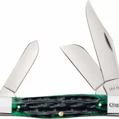 Case Knives Case Large Stockman Knife 75833 - Hunter Green Bone - 6375SS