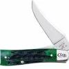 Case Knives Case RussLock Knife 75838 - Hunter Green Bone - 61953LSS