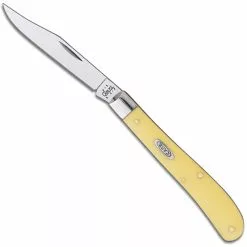Case Knives Case Barehead Slimline Trapper, Yellow Synthetic, CA-80031