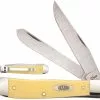 Case Knives Case Trapper With Clip 81091 Smooth Yellow Synthetic SS 3254CSS