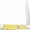 Case Knives Case Kickstart TrapperLock Knife 81094 Smooth Yellow SS 3154ACSS