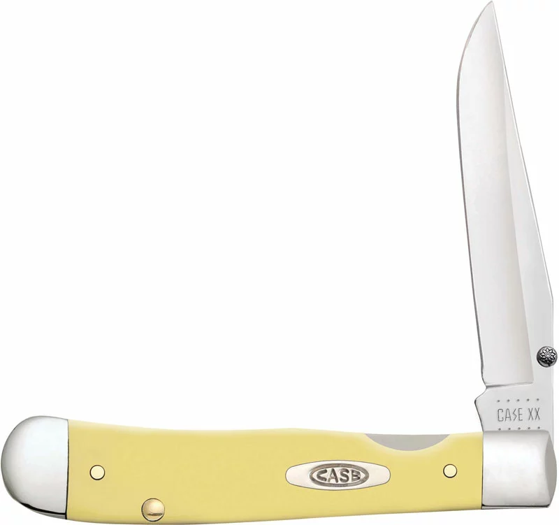 Case Knives Case Kickstart TrapperLock Knife 81094 Smooth Yellow SS 3154ACSS