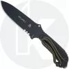 TOPS Knives MIL-SPIE-5 - Part Serrated - Black Traction Coated 1095 - Black Micarta
