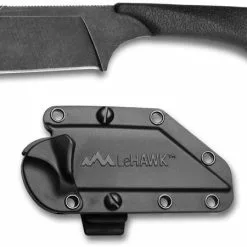 Outdoor Edge Cutlery Outdoor Edge Le Hawk LHK-40C - Wharncliffe Fixed Blade - Blackstone Finish - Black TPR Coated Duck Head Handle