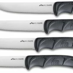 Outdoor Edge Cutlery Outdoor Edge WildGame Steak Knives - STK-4C - Micro Serrated - Black Polypropylene - Set Of 4